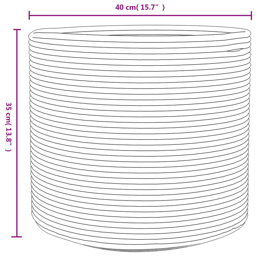 Cestino Portaoggetti Marrone e Bianco ?40x35 cm in Cotone CFW9525729