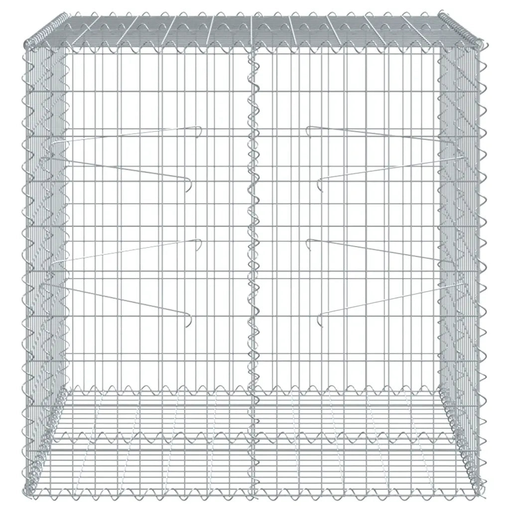 Cesto Gabbione con Copertura 100x100x100 cm in Ferro Zincato 3295190