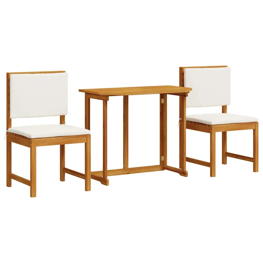 Set Bistro da Giardino 3 pcs Marrone Legno di Acacia Massello 3329111