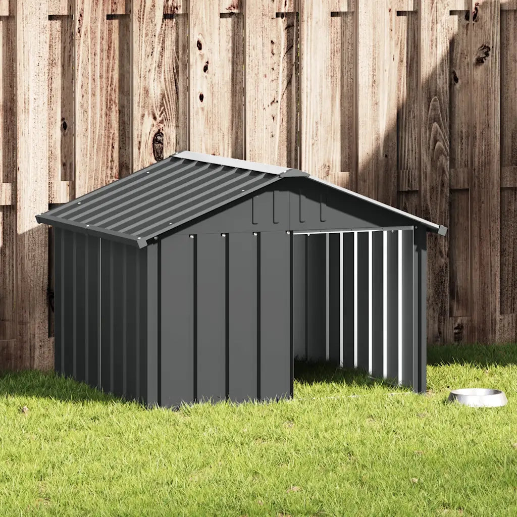 Casetta per Cani Antracite 116,5x103x81,5 cm Acciaio Zincato