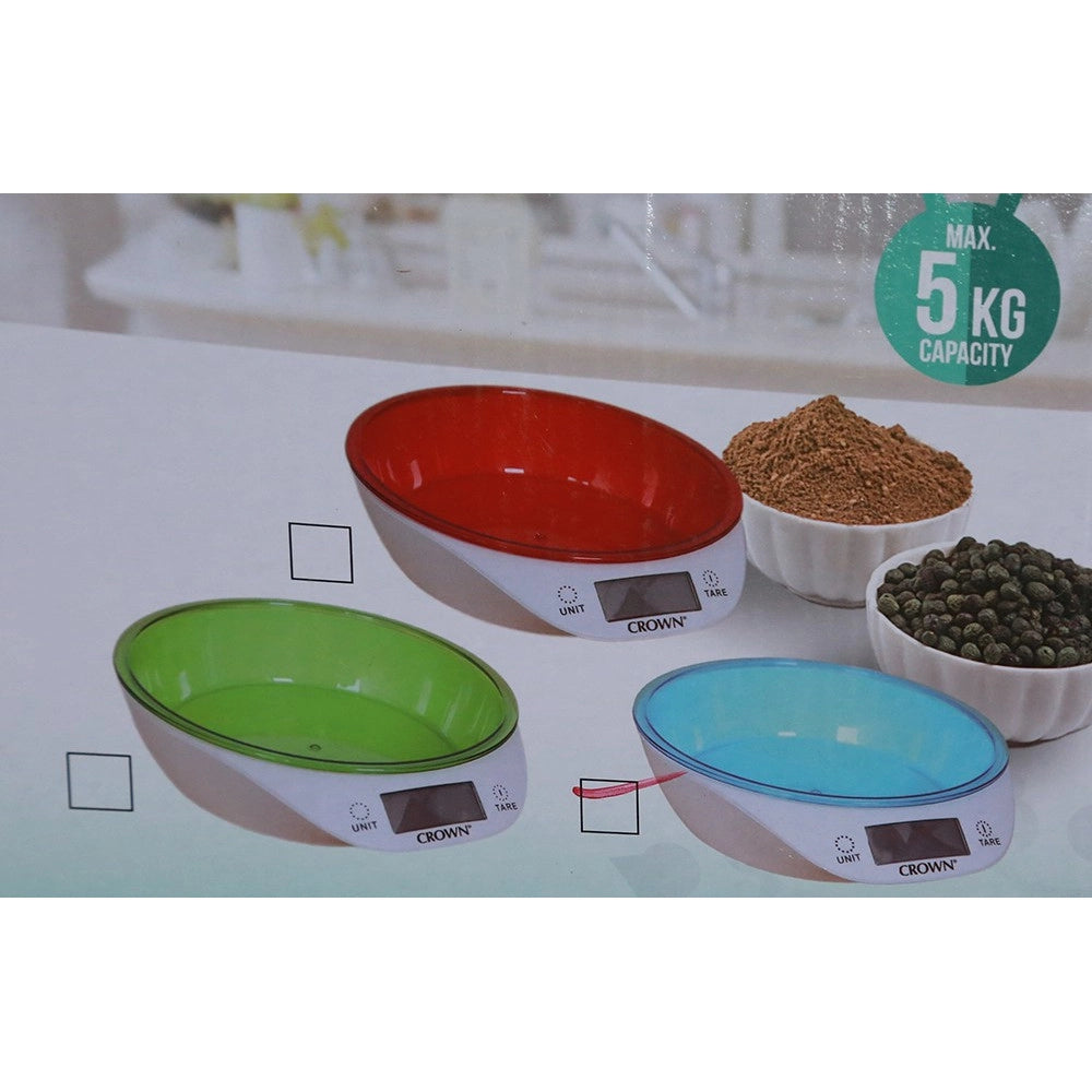 Trade Shop - Bilancia Da Cucina Digitale Precisione Da 1gr A 5kg Con Ripiano Colorato Tare -