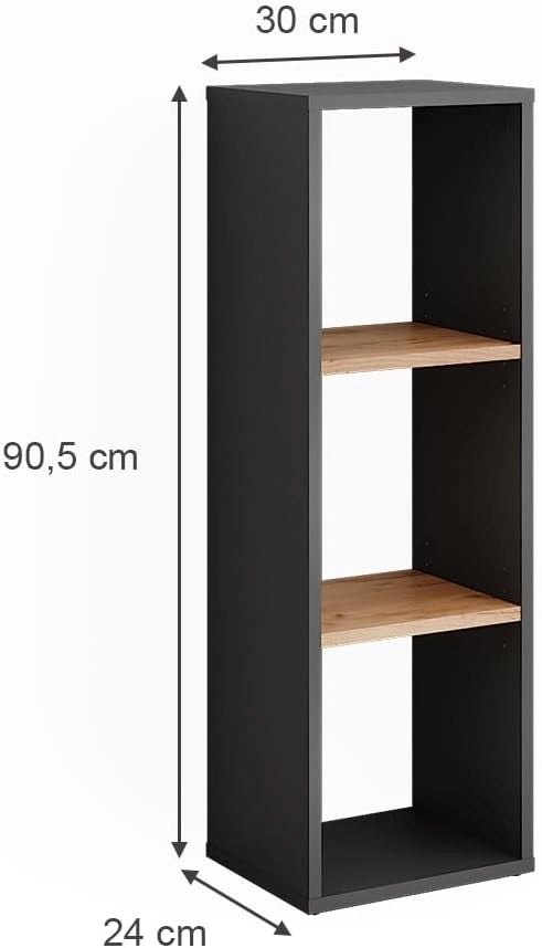 Scarpiera Orlando, Antracite/quercia dorata, 30 x 90.5 cm