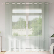 Tende in Voile con Occhielli 2 pz Grigio Chiaro 140x245 cm