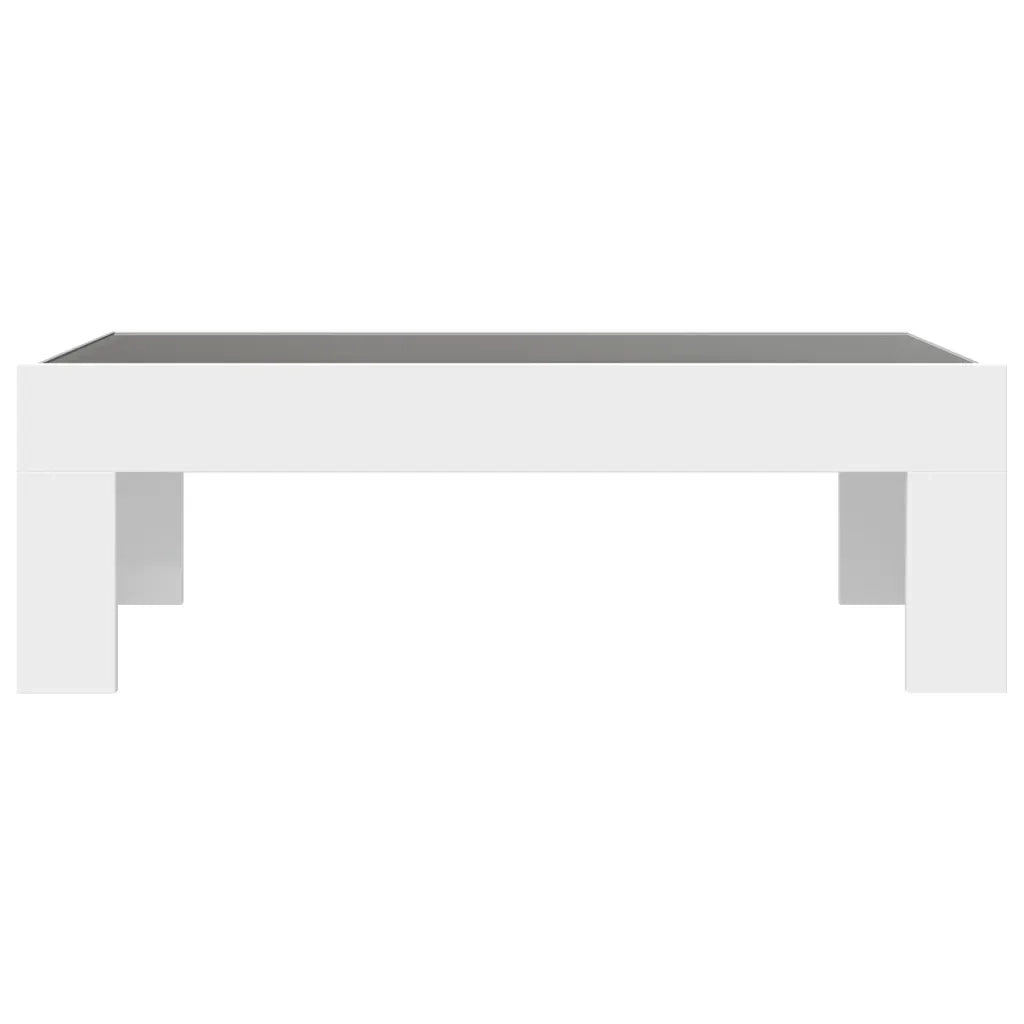 Tavolino da Salotto con LED Infinity Bianco 90x50x30 cm