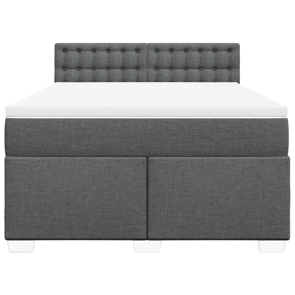 Giroletto a Molle con Materasso Grigio Scuro 140x200cm Tessuto