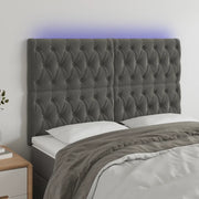 Testiera a LED-Testata con LED GrigioScuro 144x7x118/128cm in Velluto