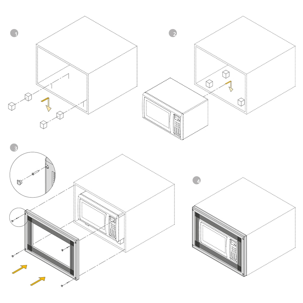 Cornice per Incasso di Forno a Microonde in Mobile da Cucina 60 cm in Plastica Emuca Bianca