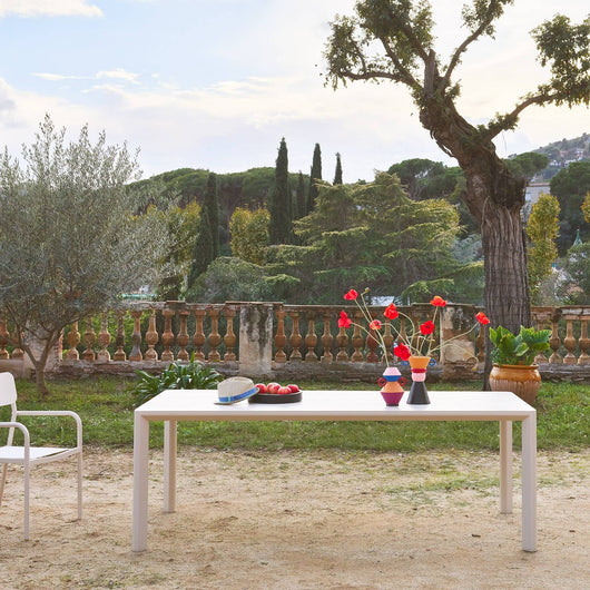 Tavolo da giardino in alluminio, 8 posti, beige