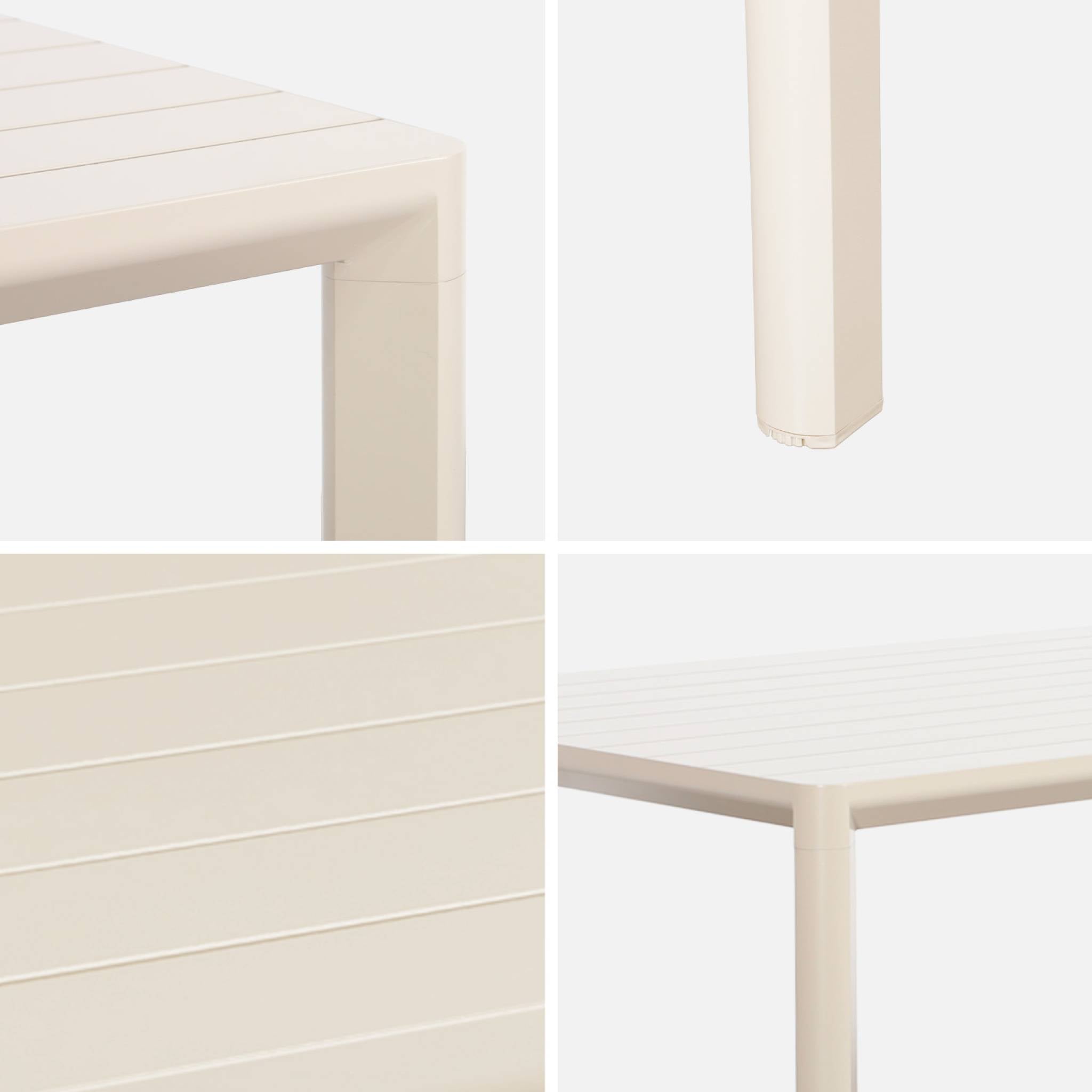 Tavolo da giardino in alluminio, 8 posti, beige