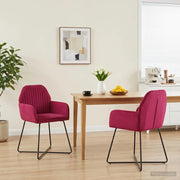 Sedie da pranzo 2 pz Velluto Rosso Vino 55 x 50 x 84 cm 42034370