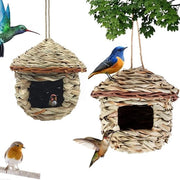 Casa per Uccelli Tessuta all'Aperto Box di Nido per Uccelli Tessuta a Mano Nido per Colibrì - Insacco da 2