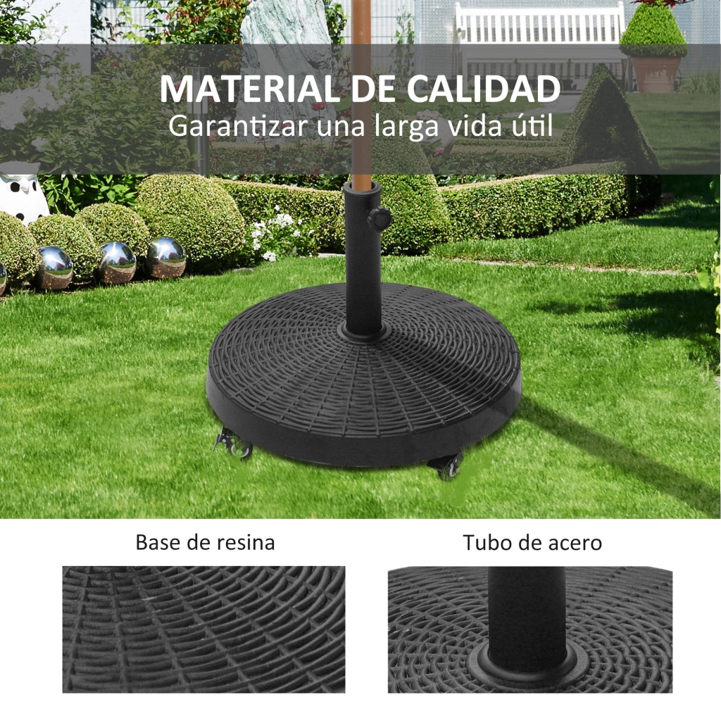 Base per Ombrellone con Ruote ¨C Zephmum ¨C Resina e Metallo ?52x41 cm Nero