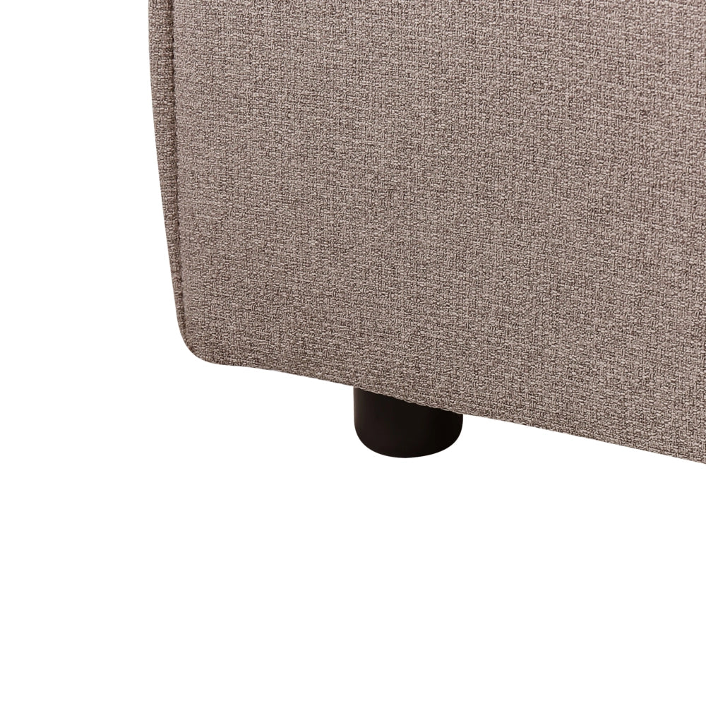Letto matrimoniale in tessuto bouclè tortora con struttura a doghe 180 x 200 cm stile classico camera da letto