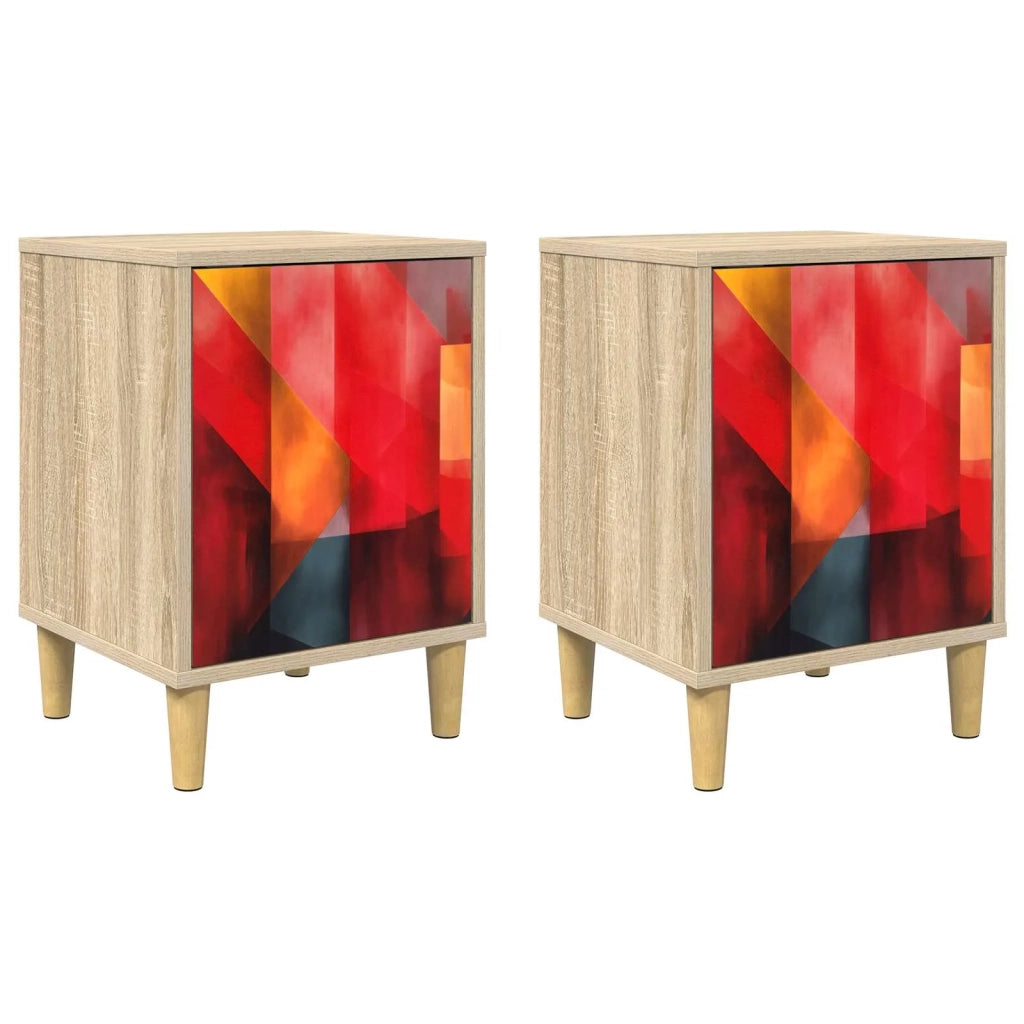 Armadio da Notte HEESCH 2 pz Rovere Sonoma 36 x 33 x 50 cm 8007208