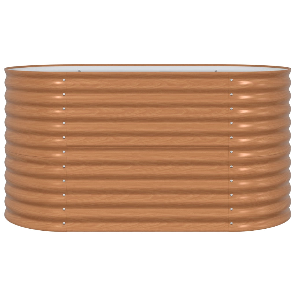Giardino Rialzato Marrone con Effetto Legno 160x80x81 cm in Acciaio