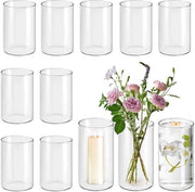 Vaso Cilindrico in Vetro Semplice - Decorazione - Noce di Vetro Premium - Loodo - Ideale per Matrimoni e Feste