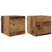 Set di 4 mobili porta TV dal design moderno con contenitore 30,5 x 30 x 30 cm realizzati in legno anticato 02_0058394