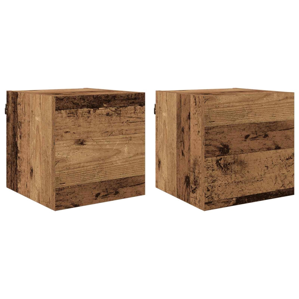 Set di 4 mobili porta TV dal design moderno con contenitore 30,5 x 30 x 30 cm realizzati in legno anticato 02_0058394