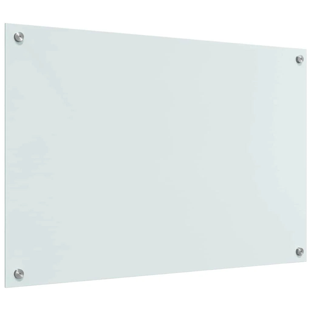 Set di 2 paraschizzi per cucina 90 x 60 cm design moderno resistente al calore minimalista vetro temperato bianco 02_0056290