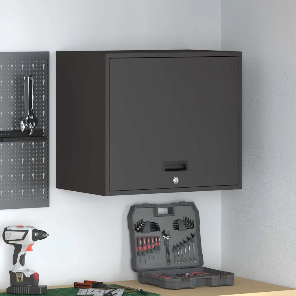 Armadio a muro per garage Nero 60 x 40 x 53 cm