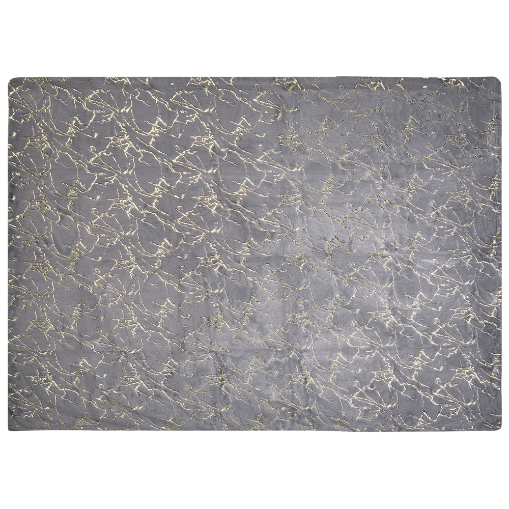 Coperta in poliestere grigio 150 x 200 cm copriletto plaid in marmo dorato motivo soggiorno camera da letto