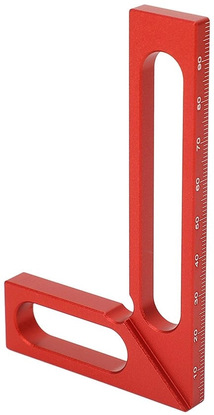 Linea di misura angolare reclinabile 90° - Materiale: lega di alluminio - Corrosione resistente - Misura alta - Linea di misura angolare rettangolare 100 mm - Linea di misura angolare corazzata