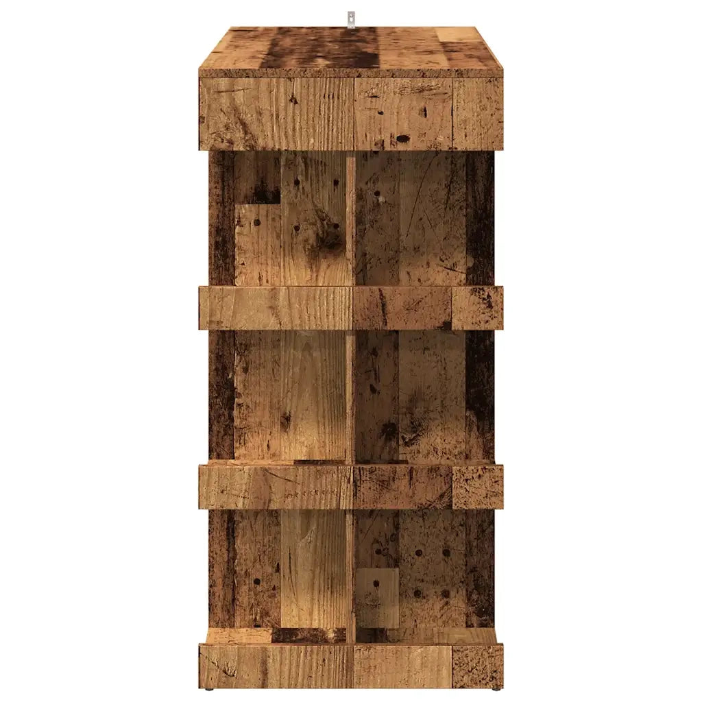 Tavolo Bar con Ripiani Legno Antico 100x50x101,5 cm Truciolato