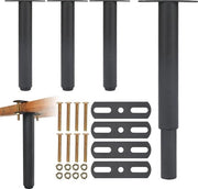 Piedini per letto regolabili - Nero metallo - 4 pezzi - Piedini per letto retrattili - Capacità di carico 500 kg - 18-33 cm