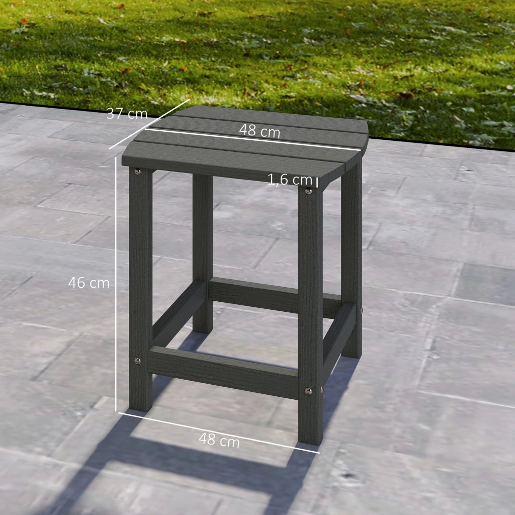 Tavolo da giardino in HDPE ¨C zephmum ¨C Grigio 48x37x46 cm