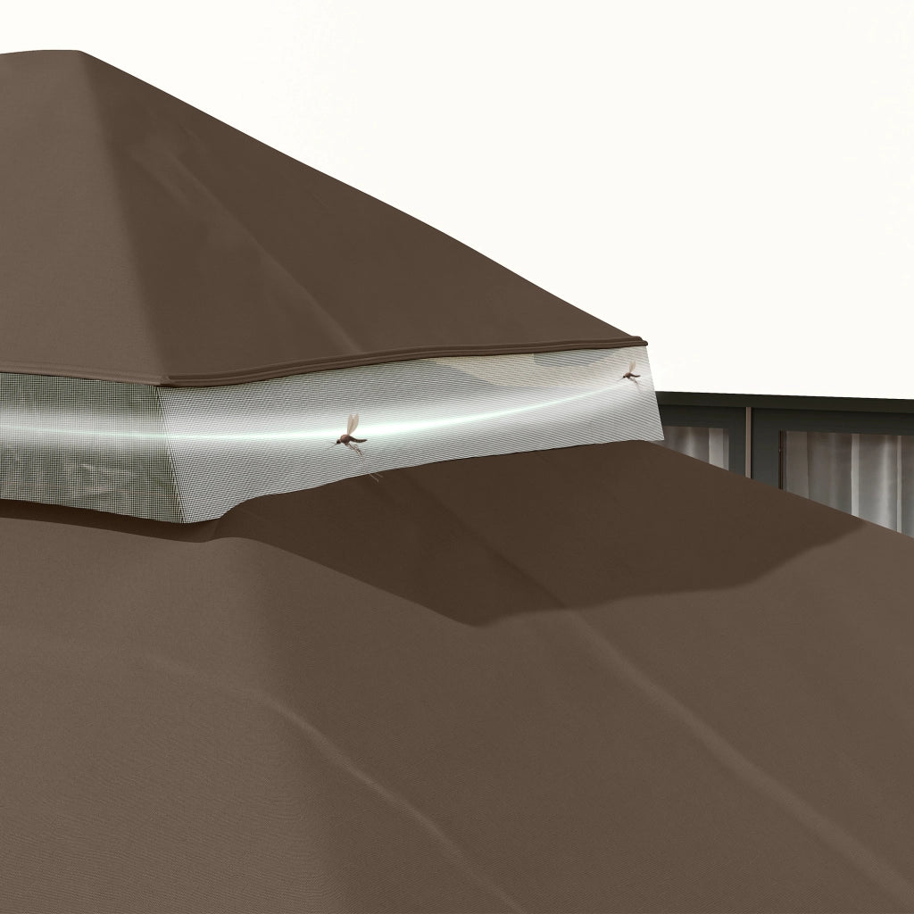 Copertura per Gazebo da Giardino 3x4 m ¨C zephmum ¨C Tessuto Oxford 600D, Caff¨¨