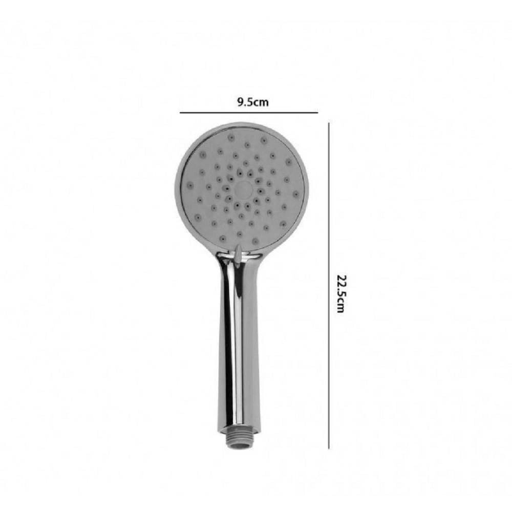 Trade Shop - Soffione Doccia 9.5 X 22.5 Cm Doccetta Multigetto Di 3 Tipi Regolabile 69347 -
