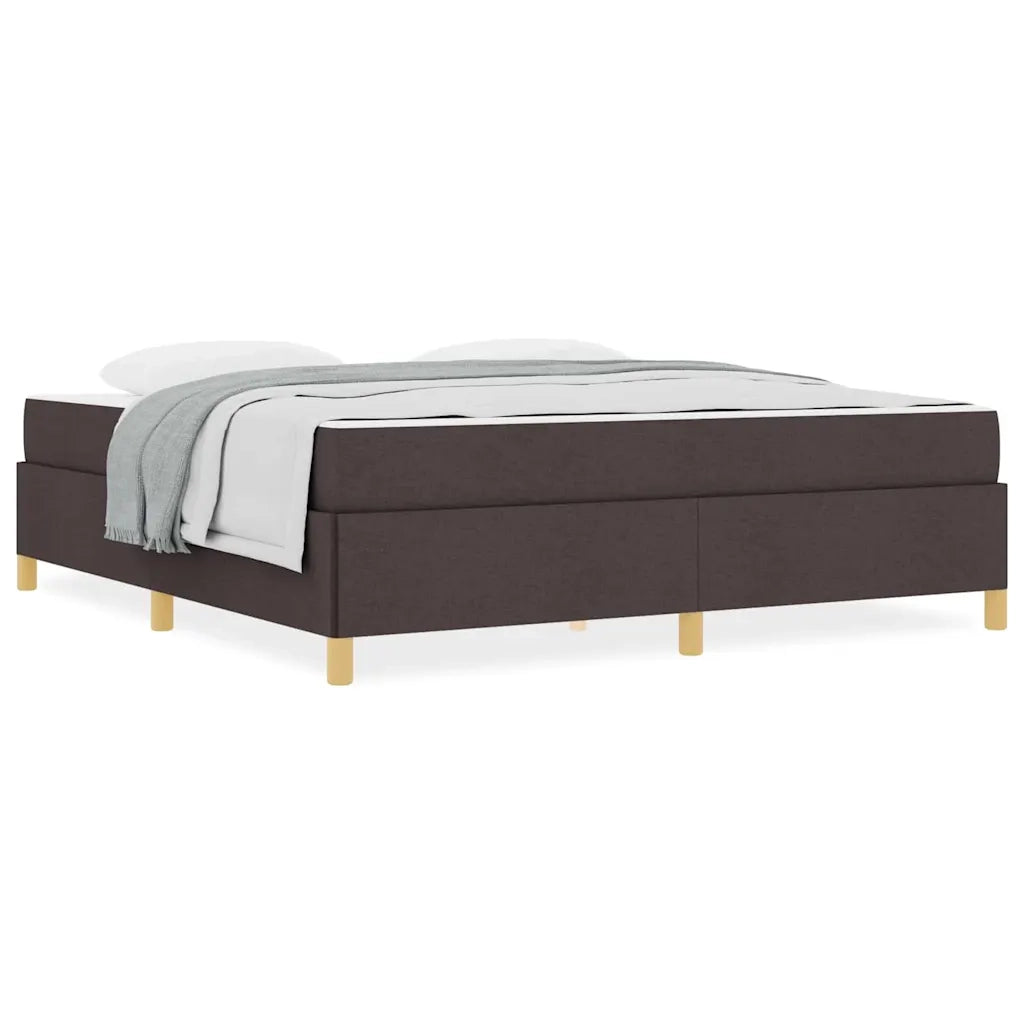 vidaXL Letto a molle Marrone scuro e Bianco 180 x 200 cm Tessuto
