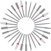 Set di 30 puntoni per foratura elettrica - puntoni diamantati per acrilati gel unghie - puntoni di foratura e sicurezza e bit di abrasione per manicure e pedicure