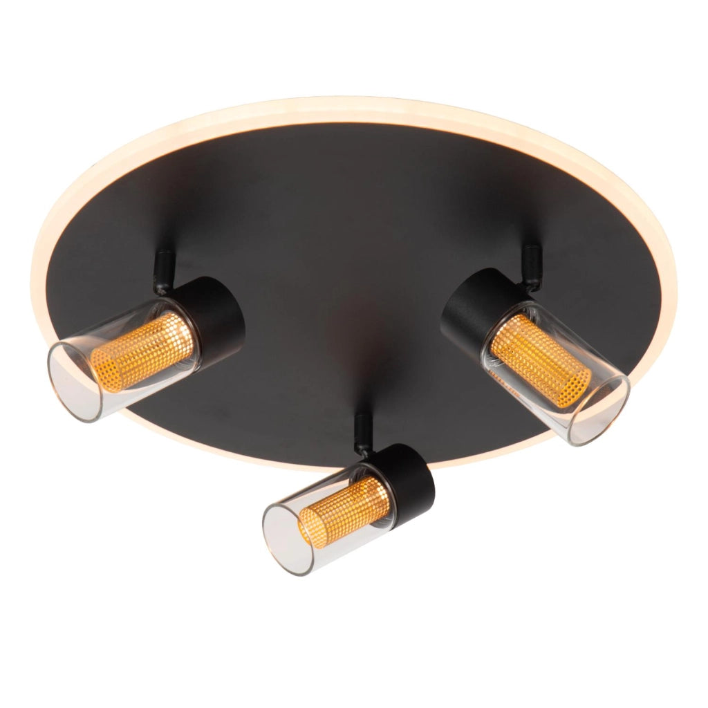 Faretto soffitto LED 3 luci nero Lucide EVERINA