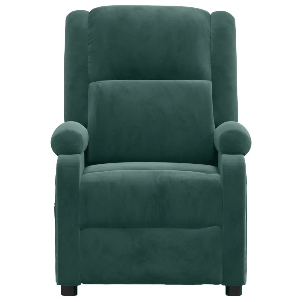 Poltrona Reclinabile Verde Scuro in Velluto
