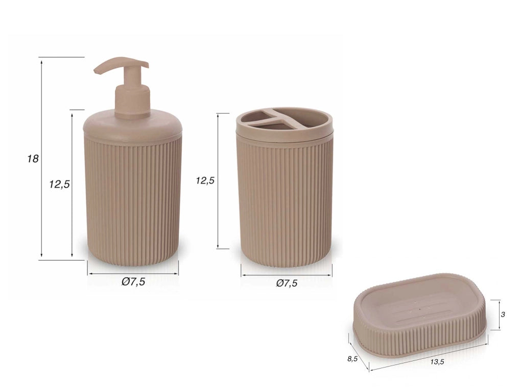 Set Bagno Akitaink 4 Accessori con Dispenser Sapone