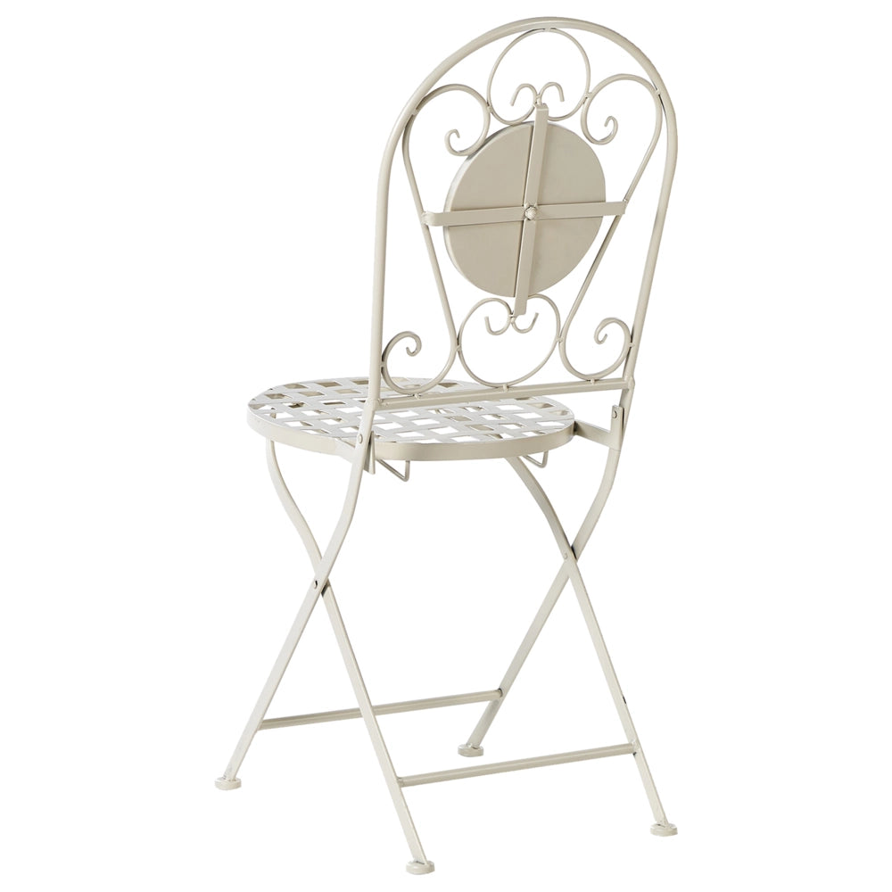 Set da giardino in metallo con tavolo e sedie a mosaico Bianco esterno stile vintage