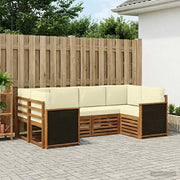 Set divano sezionale con cuscino 5 pcs Naturale e Crema 3384761