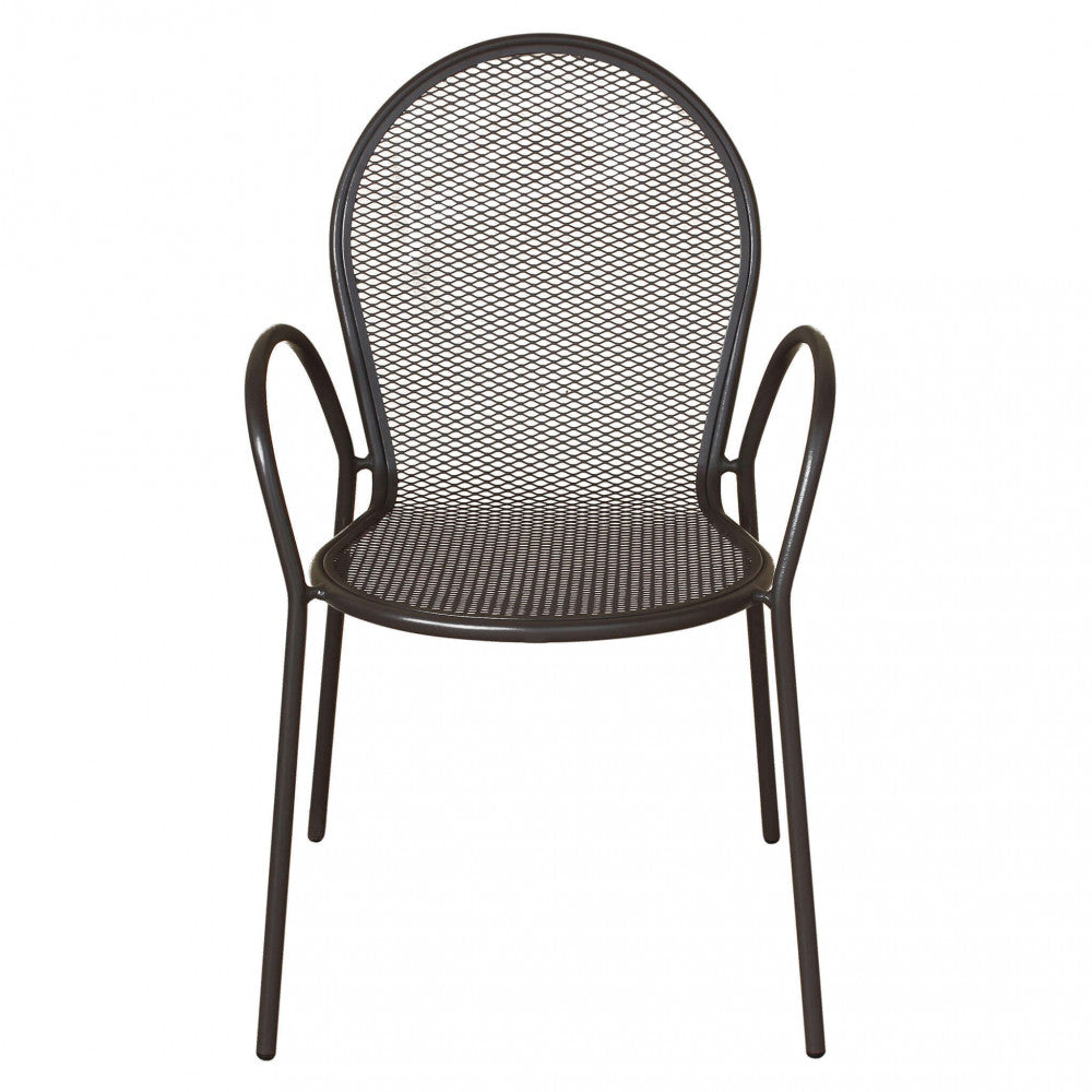 Sedia da Giardino Sheffield Impilabile 54x61x90 h cm in Acciaio Taupe