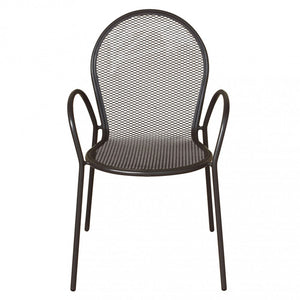 Sedia da Giardino Sheffield Impilabile 54x61x90 h cm in Acciaio Taupe