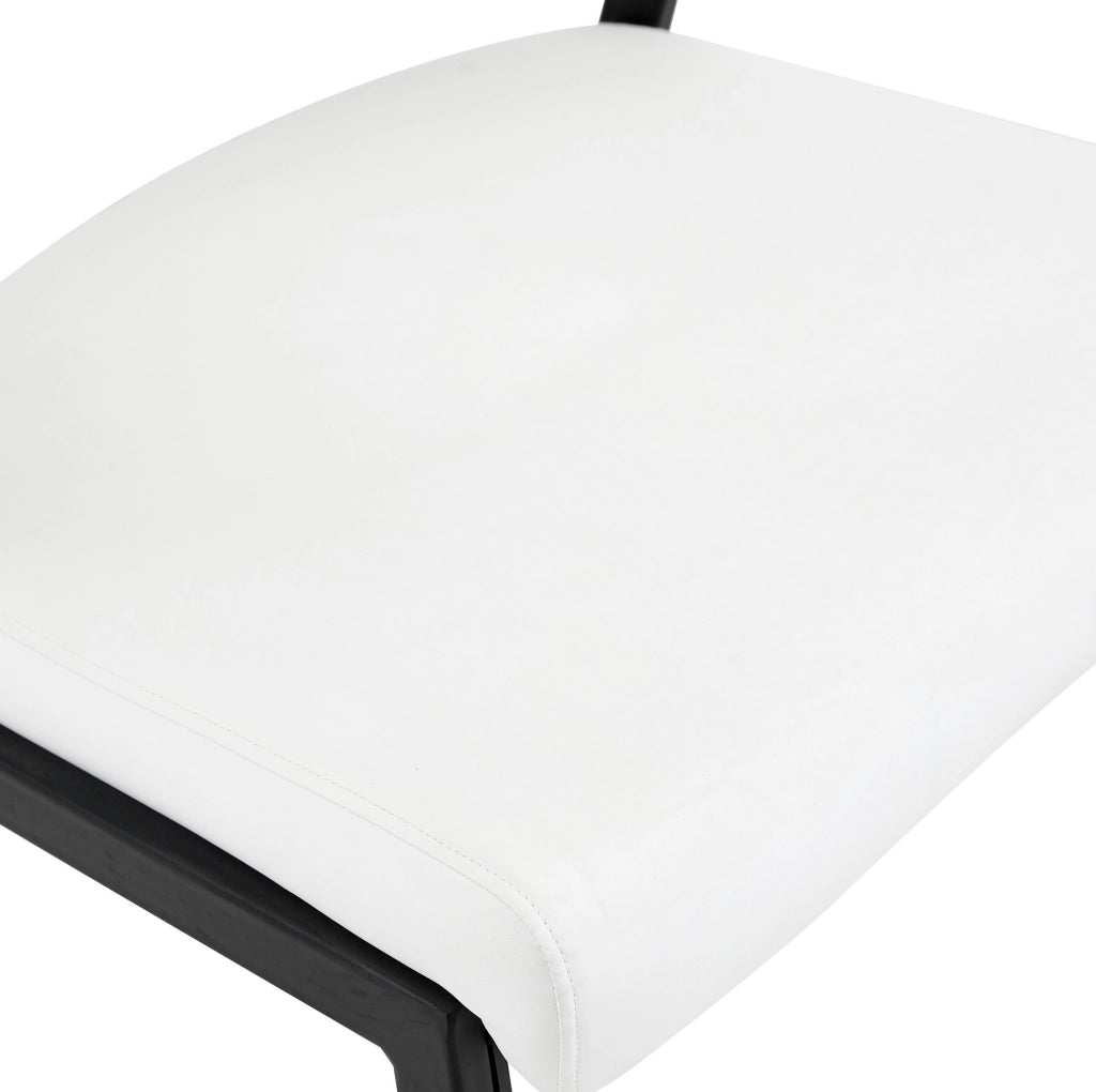 Set di 2 sedie da pranzo imbottite in PU bianco