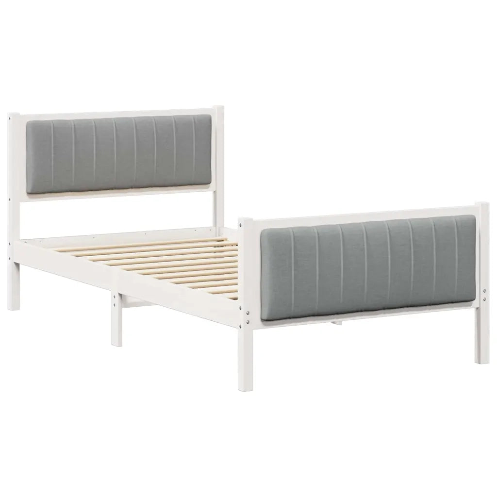 Struttura del Letto Bianco e grigio chiaro 100 x 200 cm 878493