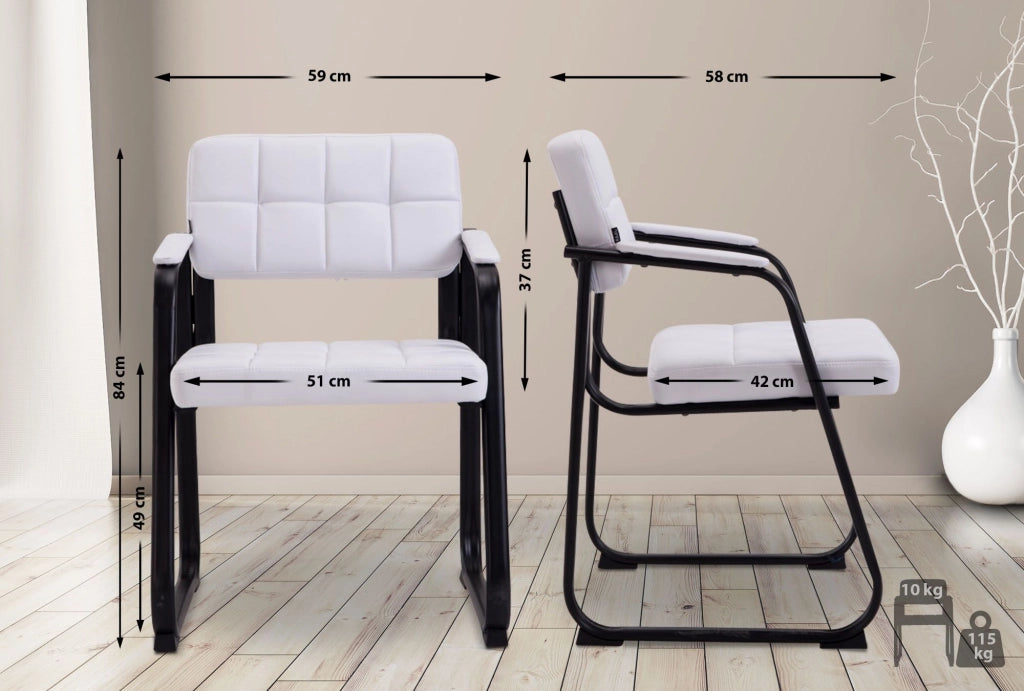 Sedia Visitatore Canada B in Similpelle bianco
