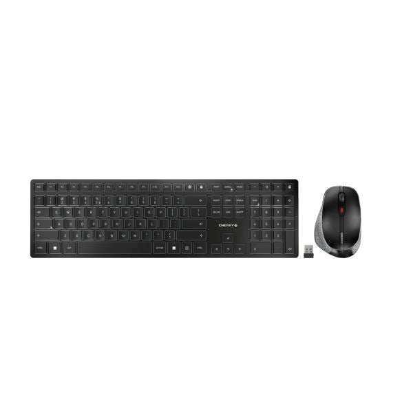 Cherry dw 9500 slim tastiera mouse incluso universale rf senza fili + bluetooth qwerty inglese nero, grigio - JD-9500EU-2