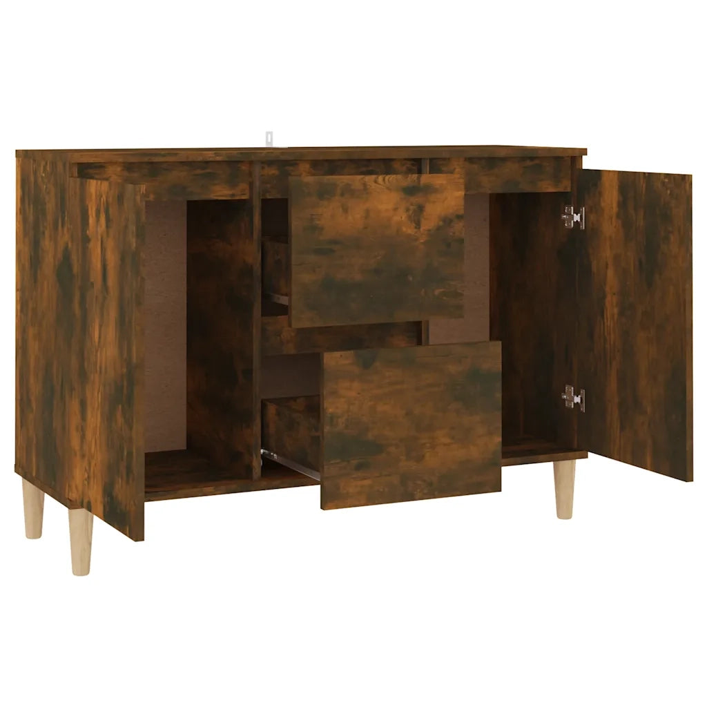 Credenza | Madia | Buffet da pranzo | Armadio da pranzo Rovere Fumo 101x35x70 cm in Legno Multistrato