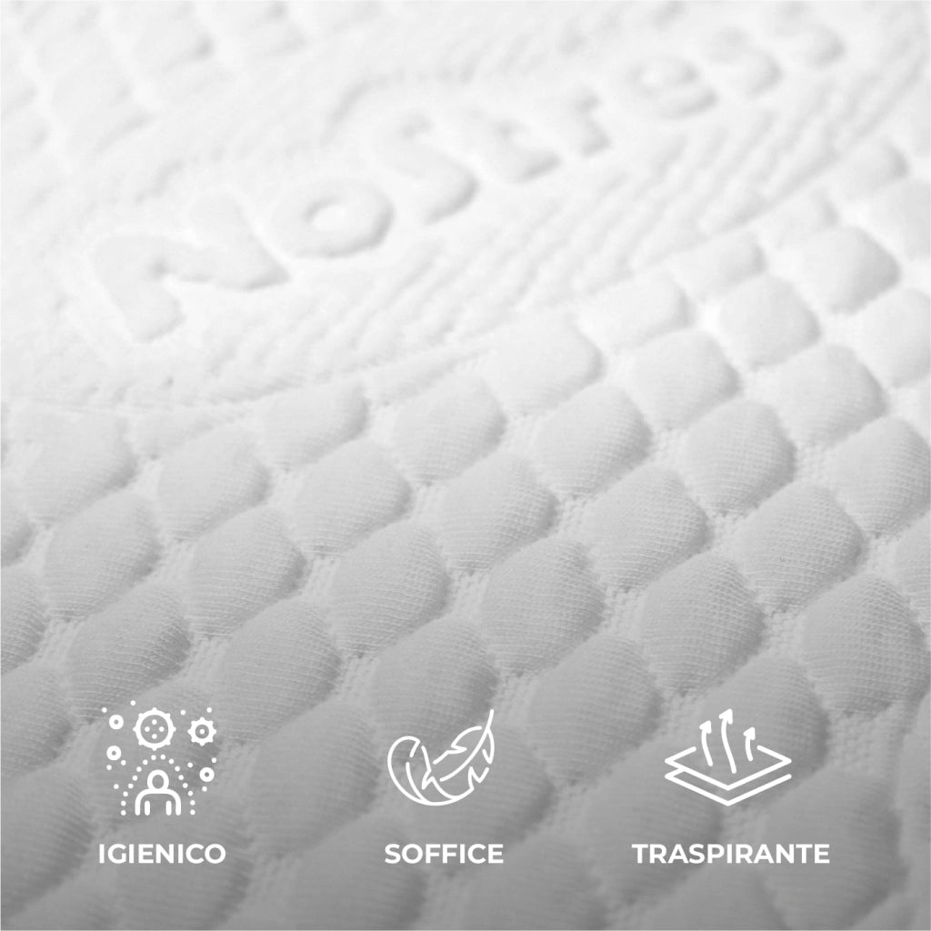 Linea Coprimaterasso e Federe Massaggianti No Stress – Effetto Micro-Massaggio Trapuntato, Tessuto Morbido e Traspirante, Angoli Elastici Resistenti 1 Federa