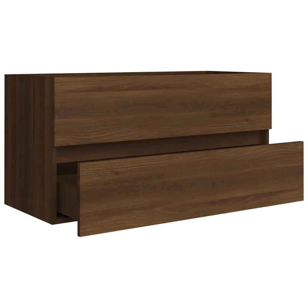 Mobile Lavabo Rovere Marrone 90x38,5x45 cm in Legno Multistrato 815656