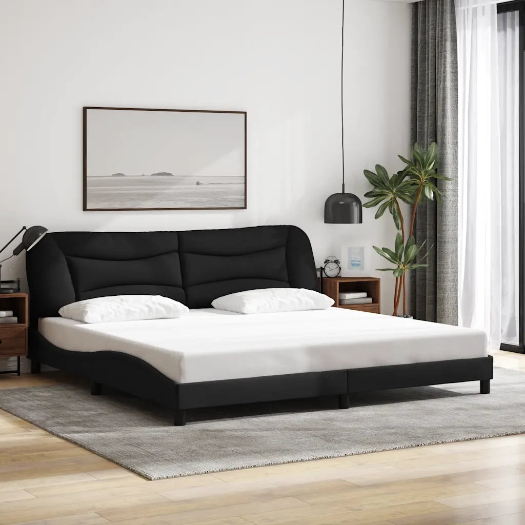 Giroletto senza Materasso Hvar Nero 200x200 cm in Tessuto 3207795