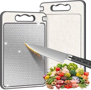 Tavolo da Cucina in Acciaio Inox e Plastica 2 in 1 con Scavino per Succo e Lame per Affettare - Sicuro per il Lavarostoviglie - Ideale per Carne e Verdure