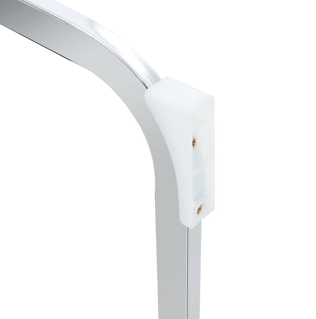 Sedia da pranzo moderna in PU bianco con struttura in metallo argento; schienale ergonomico